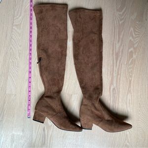 Brown Suede Over the Knee Boots